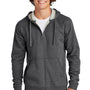 Sport-Tek Mens Drive Fleece Full Zip Hooded Sweatshirt Hoodie - Heather Graphite Grey