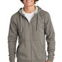 Sport-Tek Mens Drive Fleece Full Zip Hooded Sweatshirt Hoodie - Heather Vintage Grey