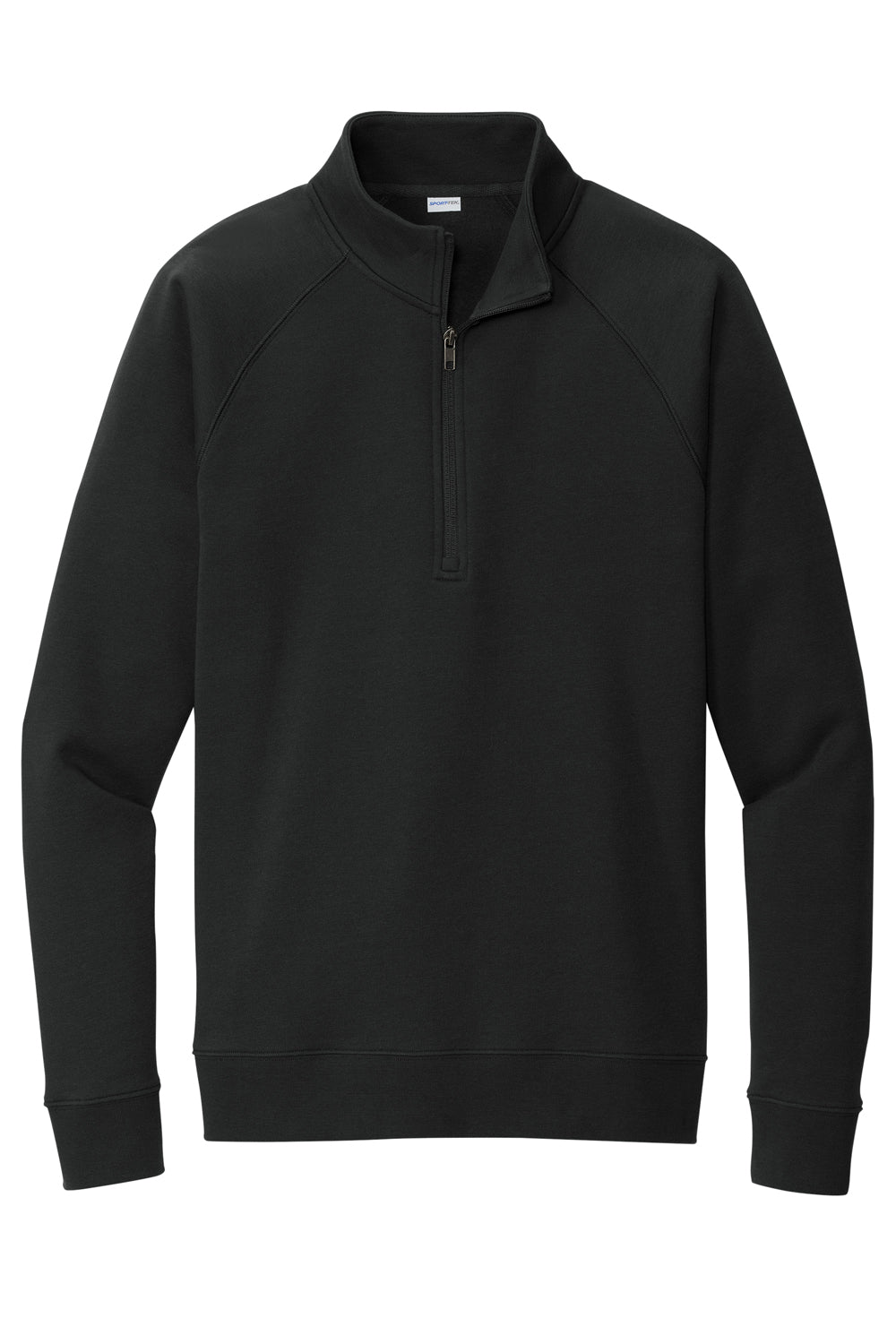 Sport-Tek STF202 Mens Drive Fleece 1/4 Zip Sweatshirt Black Flat Front