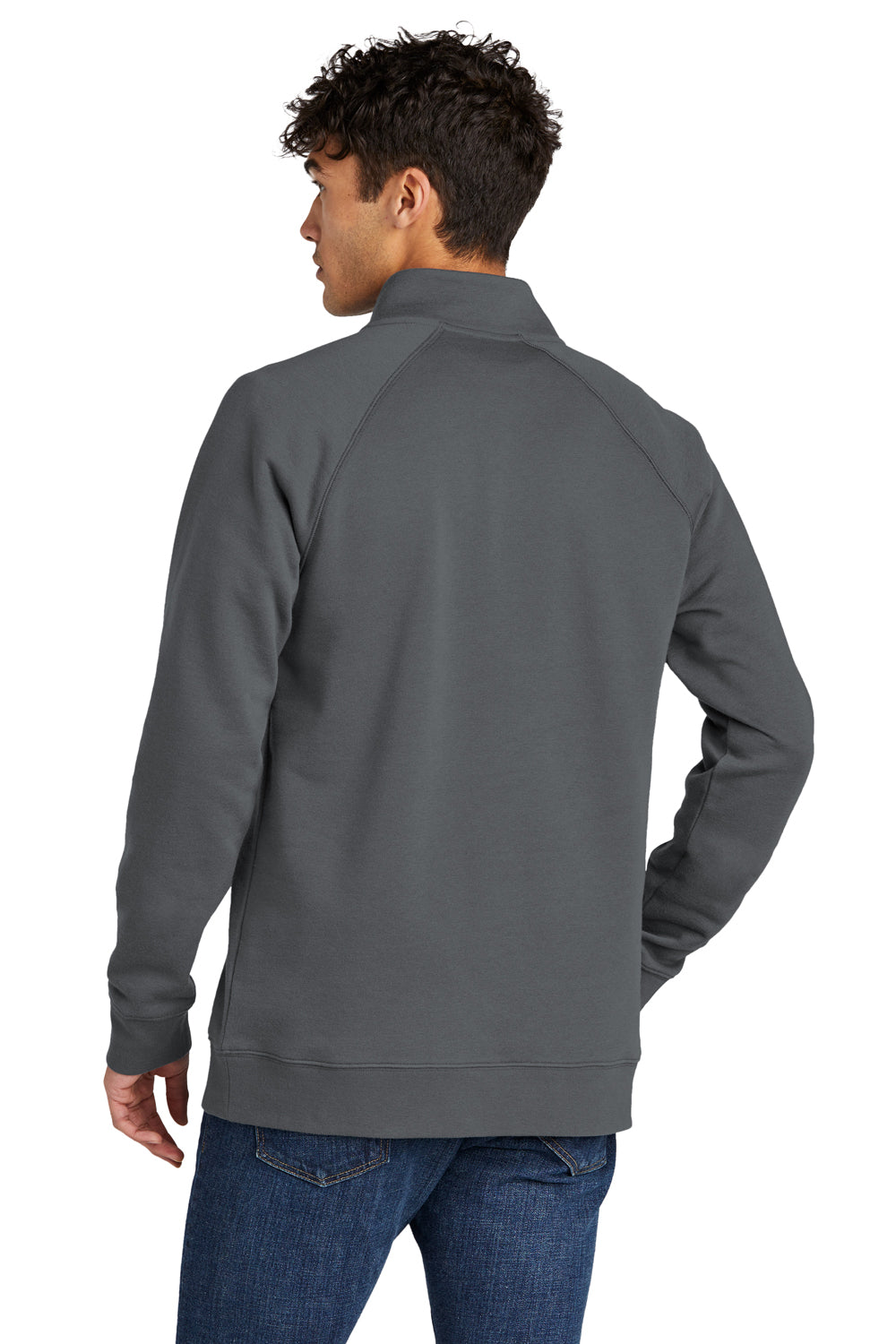 Sport-Tek STF202 Mens Drive Fleece 1/4 Zip Sweatshirt Dark Smoke Grey Back