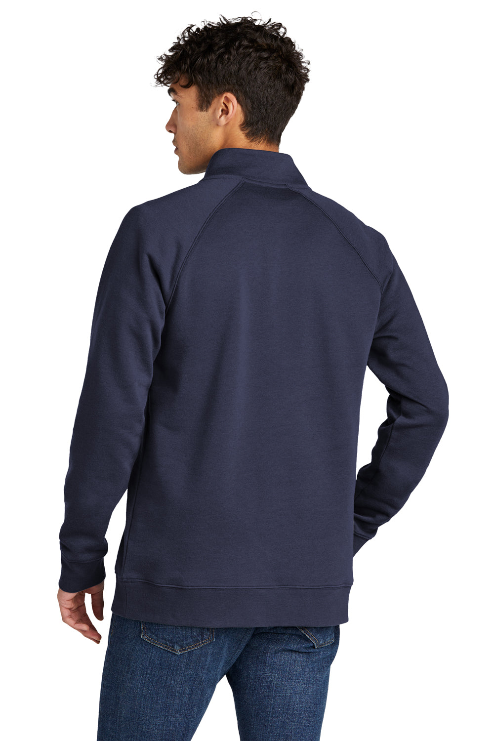 Sport-Tek STF202 Mens Drive Fleece 1/4 Zip Sweatshirt True Navy Blue Back