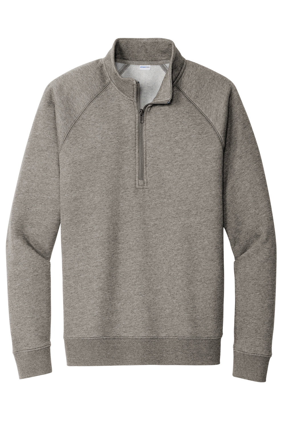 Sport-Tek STF202 Mens Drive Fleece 1/4 Zip Sweatshirt Heather Vintage Grey Flat Front