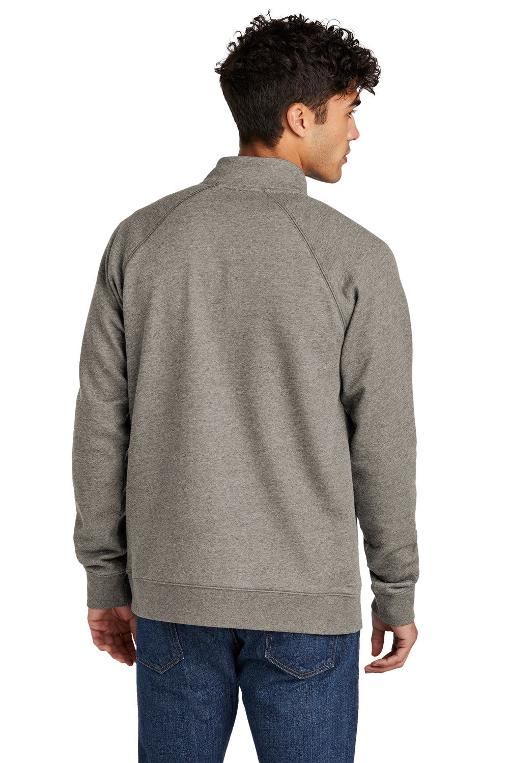 Sport-Tek STF202 Mens Drive Fleece 1/4 Zip Sweatshirt Heather Vintage Grey Back
