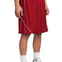 Sport-Tek Mens Moisture Wicking Mesh Reversible Spliced Shorts - True Red - Closeout