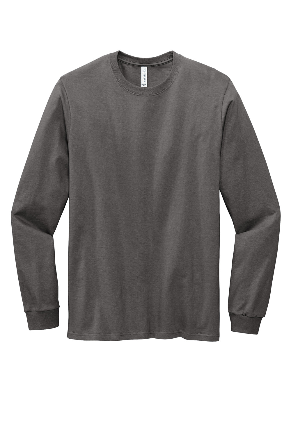 Volunteer Knitwear VL100LS USA Made All American Long Sleeve Crewneck T-Shirts Steel Grey Flat Front