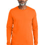 Volunteer Knitwear Mens USA Made All American Long Sleeve Crewneck T-Shirt - Safety Orange