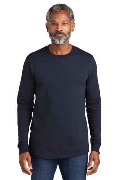 Volunteer Knitwear VL100LS USA Made All American Long Sleeve Crewneck T-Shirts Strong Navy Blue Front