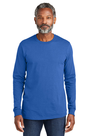 Volunteer Knitwear VL100LS USA Made All American Long Sleeve Crewneck T-Shirts True Royal Blue Front