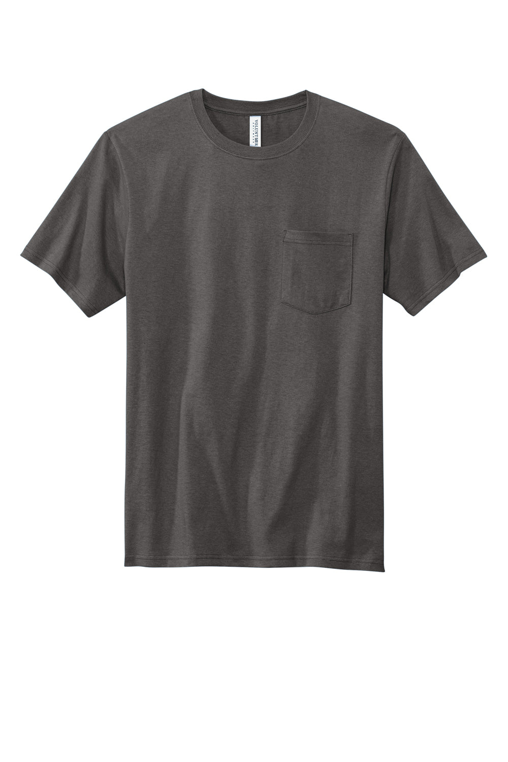 Volunteer Knitwear VL100P USA Made All American Short Sleeve Crewneck T-Shirt w/ Pocket Steel Grey Flat Front