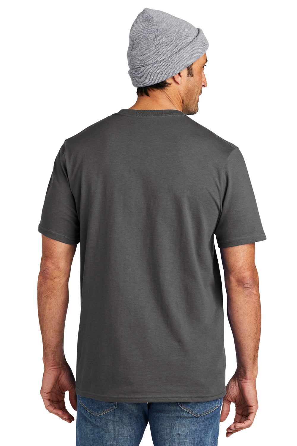 Volunteer Knitwear VL100P USA Made All American Short Sleeve Crewneck T-Shirt w/ Pocket Steel Grey Back