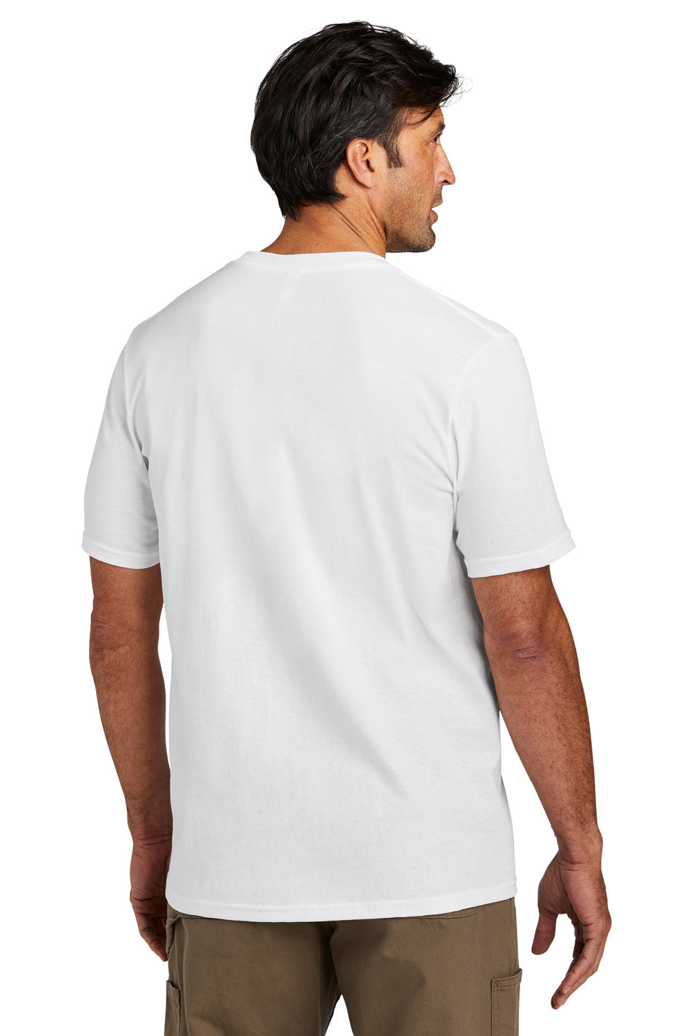 Volunteer Knitwear VL100P USA Made All American Short Sleeve Crewneck T-Shirt w/ Pocket White Back