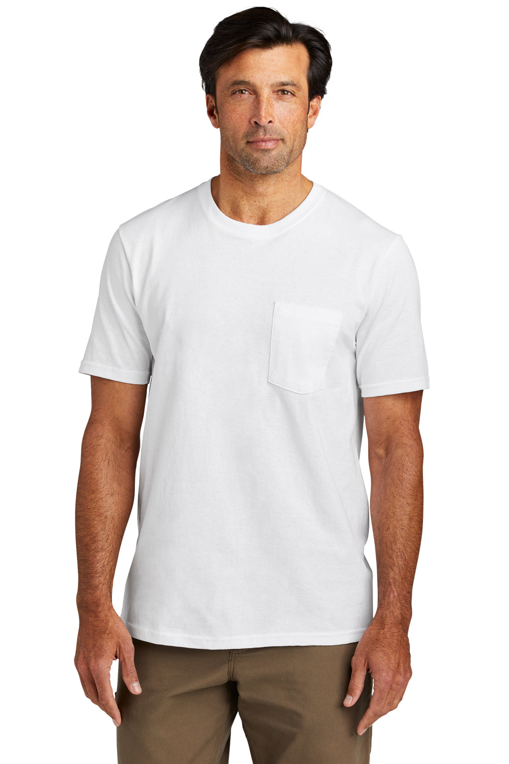 Volunteer Knitwear VL100P USA Made All American Short Sleeve Crewneck T-Shirt w/ Pocket White Front