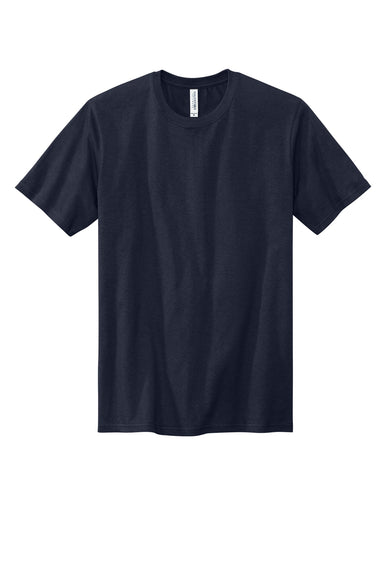 Volunteer Knitwear VL100 USA Made All American Short Sleeve Crewneck T-Shirts Strong Navy Blue Flat Front
