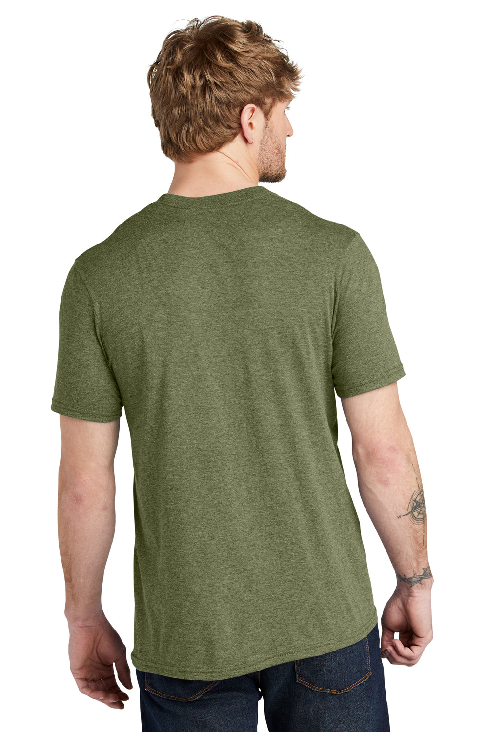 Volunteer Knitwear VL40 Short Sleeve Crewneck T-Shirt Heather Military Green Back