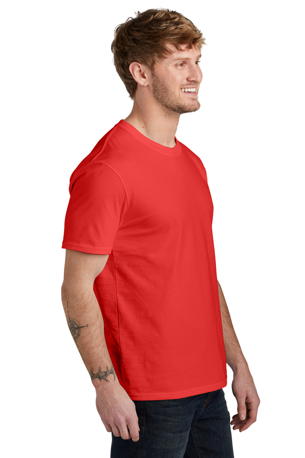 Volunteer Knitwear VL45 Daily Short Sleeve Crewneck T-Shirt Flag Red Side