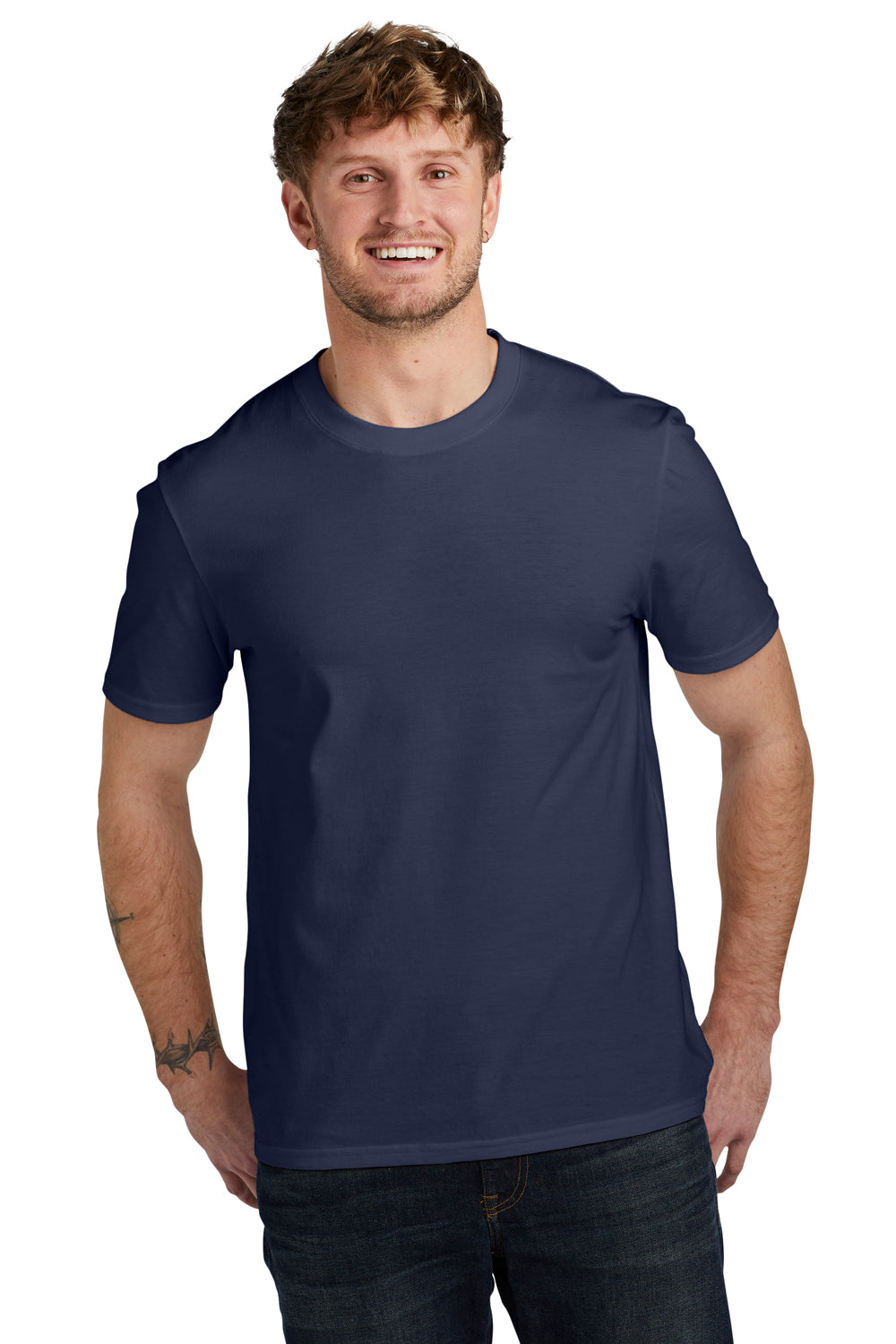 Volunteer Knitwear VL45 Daily Short Sleeve Crewneck T-Shirt Strong Navy Blue Front