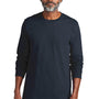 Volunteer Knitwear Mens USA Made Chore Long Sleeve Crewneck T-Shirt - Strong Navy Blue