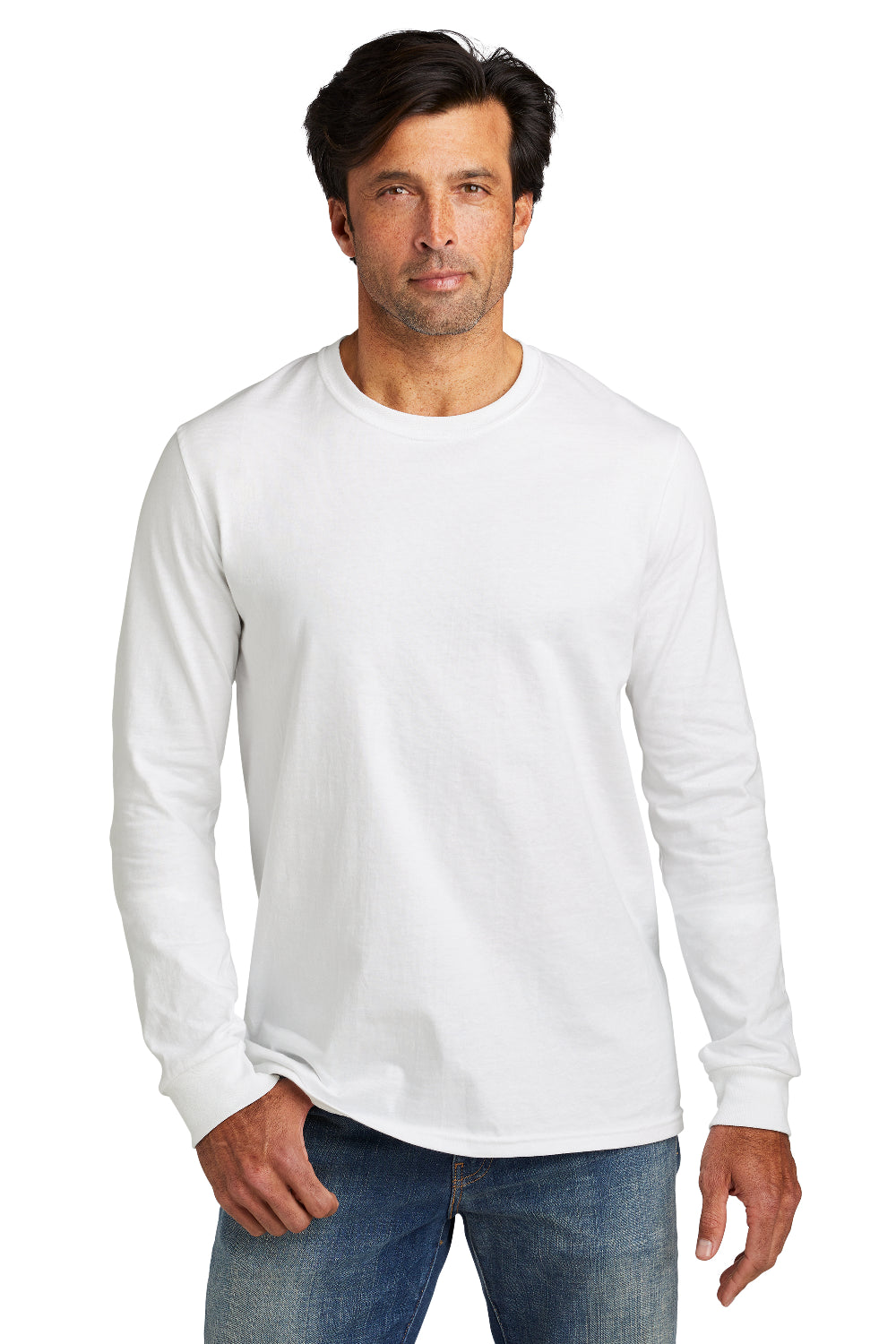 Volunteer Knitwear VL60LS Chore Long Sleeve Crewneck T-Shirt White Front
