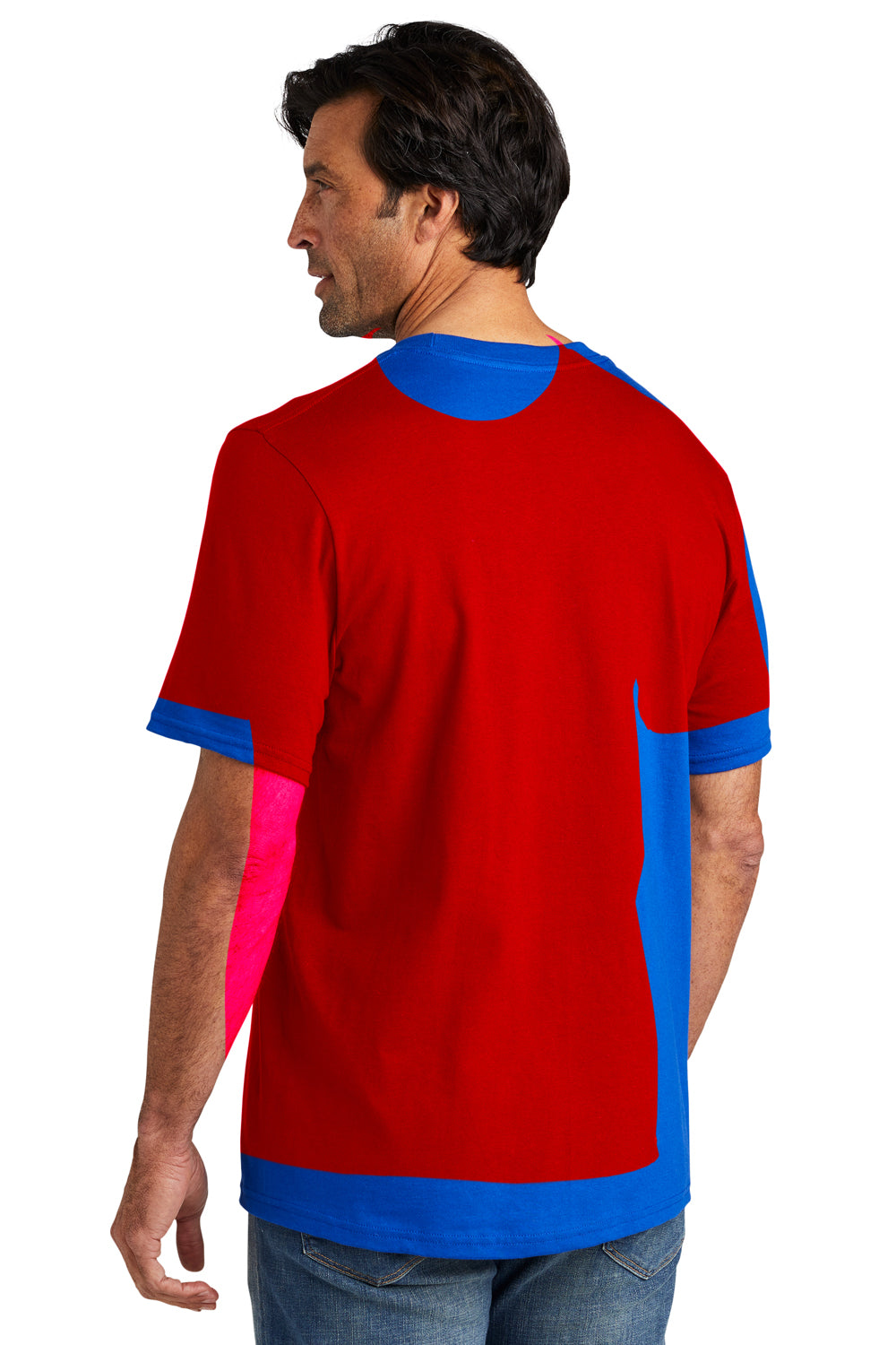 Volunteer Knitwear VL60 Chore Short Sleeve Crewneck T-Shirt Flag Red Back