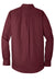 Port Authority W100/TW100 Carefree Stain Resistant Long Sleeve Button Down Shirt w/ Pocket Burgundy Flat Back