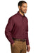 Port Authority W100/TW100 Carefree Stain Resistant Long Sleeve Button Down Shirt w/ Pocket Burgundy 3Q