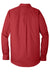 Port Authority W100/TW100 Carefree Stain Resistant Long Sleeve Button Down Shirt w/ Pocket Rich Red Flat Back