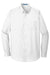 Port Authority W100/TW100 Carefree Stain Resistant Long Sleeve Button Down Shirt w/ Pocket White Flat Front
