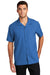 Port Authority Mens Performance Short Sleeve Button Down Camp Shirt True Blue Front