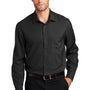 Port Authority Mens Performance Moisture Wicking Long Sleeve Button Down Shirt w/ Pocket - Black