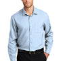 Port Authority Mens Performance Moisture Wicking Long Sleeve Button Down Shirt w/ Pocket - Cloud Blue