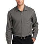 Port Authority Mens Performance Moisture Wicking Long Sleeve Button Down Shirt w/ Pocket - Graphite Grey