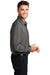 Port Authority Mens Performance Long Sleeve Button Down Shirt w/ Pocket Graphite Grey Side