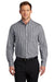 Port Authority Mens Broadcloth Gingham Long Sleeve Button Down Shirt w/ Pocket Black/White Front