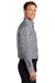 Port Authority Mens Broadcloth Gingham Long Sleeve Button Down Shirt w/ Pocket Black/White Side