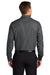 Port Authority Mens Pincheck Long Sleeve Button Down Shirt Black/Steel Grey Side