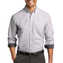 Port Authority Mens SuperPro Wrinkle Resistant Long Sleeve Button Down Shirt w/ Pocket - Black/White