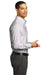 Port Authority Mens SuperPro Long Sleeve Button Down Shirt w/ Pocket Black/White Side