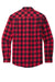 Port Authority W668 Mens Flannel Long Sleeve Button Down Shirt w/ Double Pockets Red/Black Buffalo Flat Back
