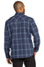 Port Authority W672 Ombre Plaid Long Sleeve Button Down Shirt True Navy Blue Back