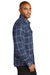 Port Authority W672 Ombre Plaid Long Sleeve Button Down Shirt True Navy Blue Side