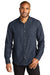 Port Authority W676 Perfect Denim Long Sleeve Button Down Shirt Dark Wash Front