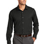 Port Authority Mens City Moisture Wicking Long Sleeve Button Down Shirt - Black