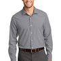 Port Authority Mens City Moisture Wicking Long Sleeve Button Down Shirt - Graphite Grey/White