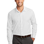 Port Authority Mens City Moisture Wicking Long Sleeve Button Down Shirt - White