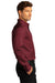 Port Authority Mens SuperPro Wrinkle Resistant React Long Sleeve Button Down Shirt w/ Pocket Burgundy Side