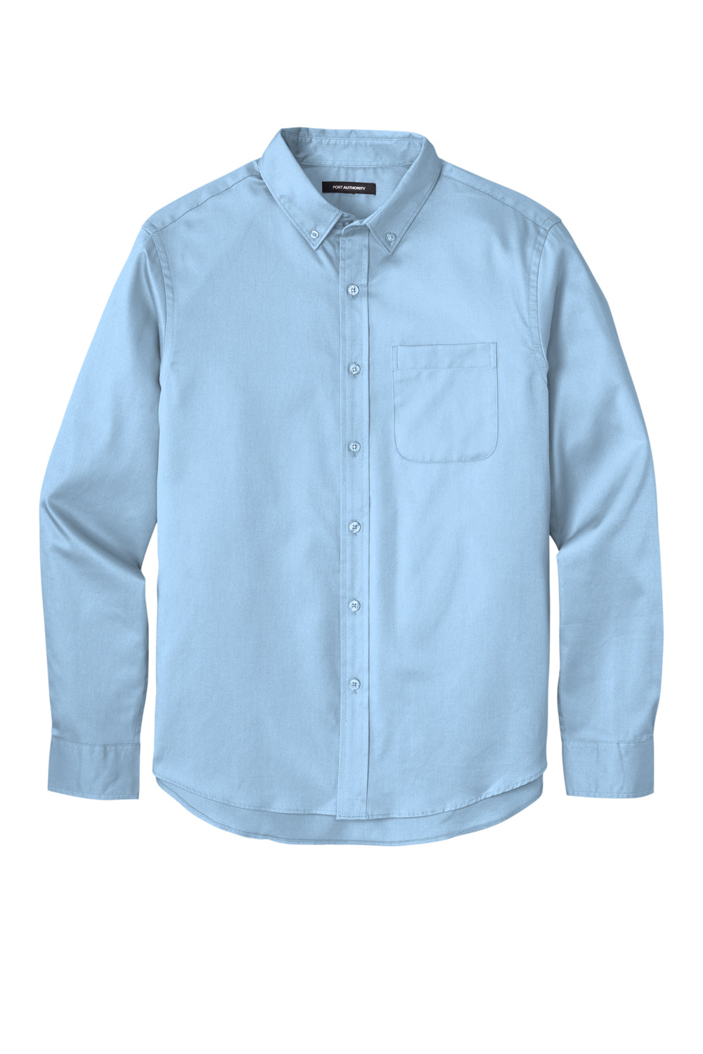 Port Authority W808 SuperPro Wrinkle Resistant React Long Sleeve Button Down Shirt w/ Pocket Cloud Blue Flat Front