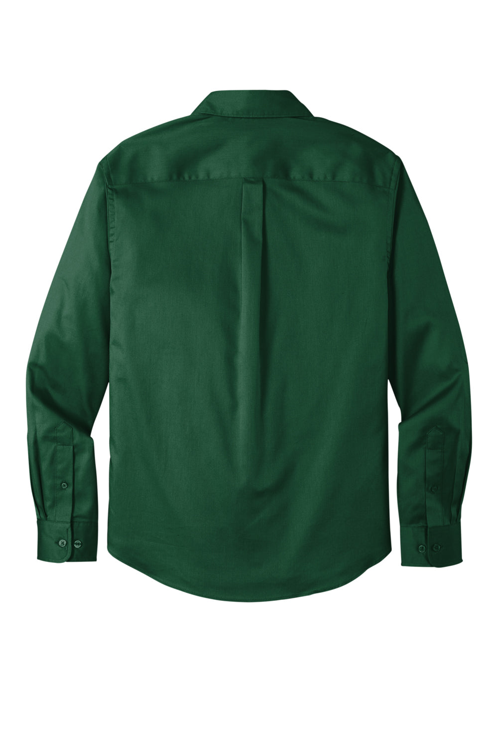 Port Authority W808 SuperPro Wrinkle Resistant React Long Sleeve Button Down Shirt w/ Pocket Dark Green Flat Back