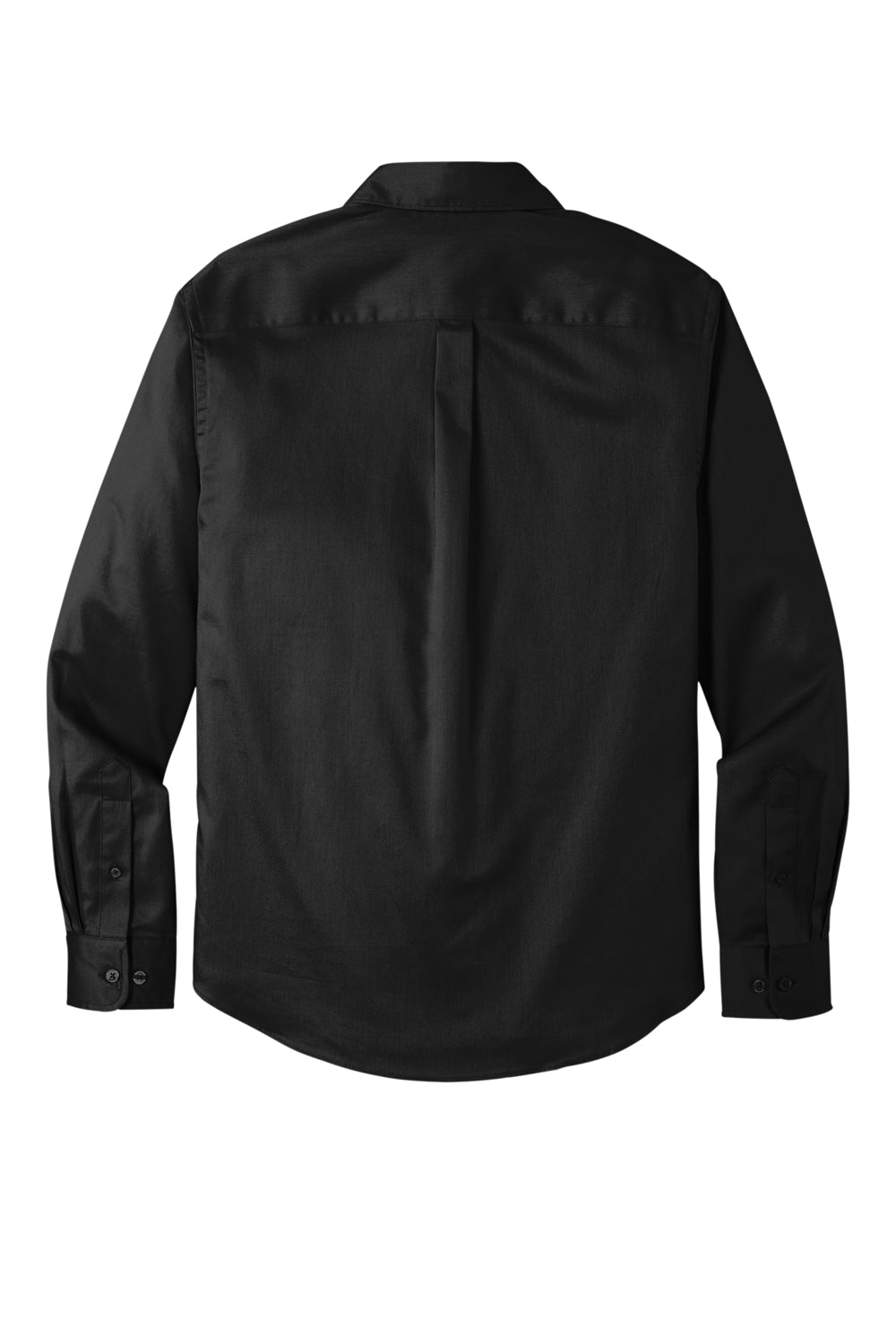 Port Authority W808 SuperPro Wrinkle Resistant React Long Sleeve Button Down Shirt w/ Pocket Deep Black Flat Back