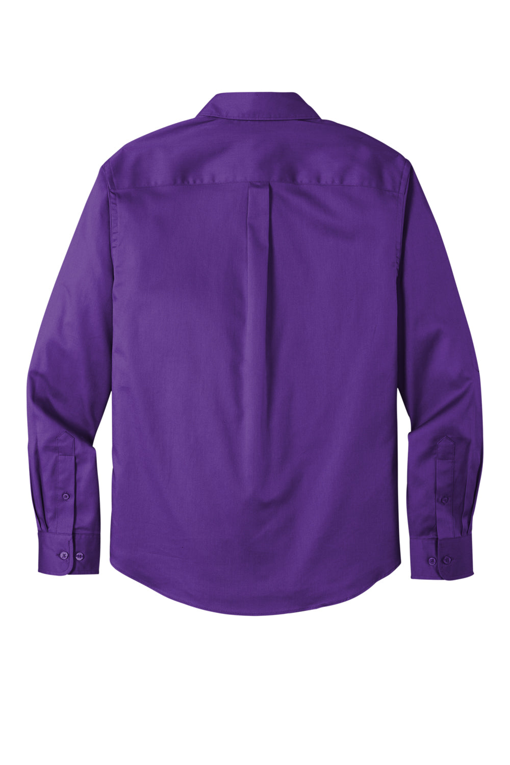Port Authority W808 SuperPro Wrinkle Resistant React Long Sleeve Button Down Shirt w/ Pocket Purple Flat Back