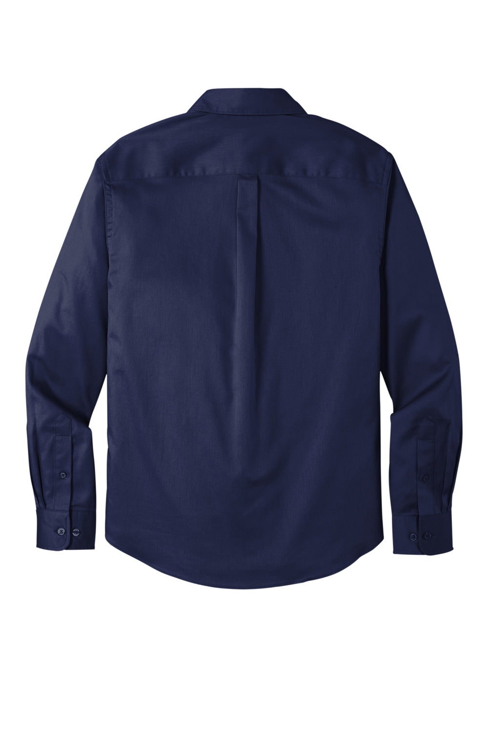 Port Authority W808 SuperPro Wrinkle Resistant React Long Sleeve Button Down Shirt w/ Pocket True Navy Blue Flat Back
